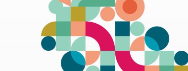 Minimum geometrik soyut arkaplan. Çember kare ve üçgen tasarım. Duvar kağıdı, afiş, arkaplan veya iniş için moda tekno iş şablonu