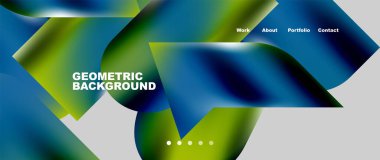 Landing page background template. Colorful plastic round shapes abstract composition. Vector illustration for wallpaper, banner, background
