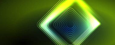 Neon parlak çizgiler ve açılar, sihirli enerji uzay ışığı konsepti. Duvar kağıdı, afiş, arkaplan, broşür, katalog, kapak, broşür