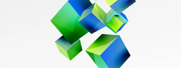 Blokjes Vector Abstracte Achtergrond Samenstelling Van Vierkant Gevormde Geometrische Basiselementen — Stockvector