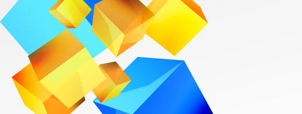 Vector Abstract Background Flying Cubes Composition Trendy Techno Business Template — Image vectorielle