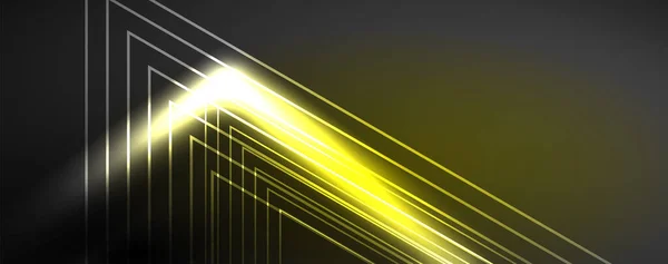Neon Parıldayan Tekno Çizgiler Yüksek Teknolojili Soyut Arkaplan Şablonu Duvar — Stok Vektör