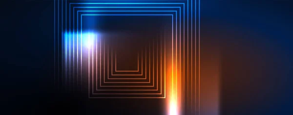 Lignes Angles Lumineux Néon Concept Lumière Spatiale Énergie Magique Illustration — Image vectorielle