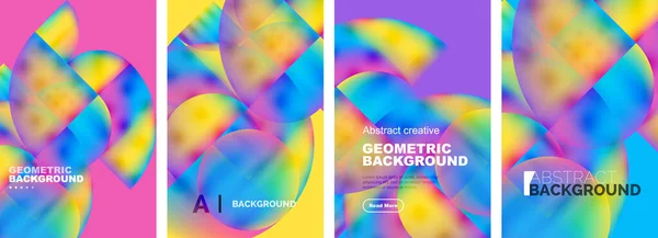 Conjunto Vectorial Diseños Abstractos Carteles Geométricos Colección Fondos Cubiertas Plantillas — Vector de stock