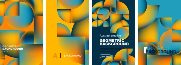 Conjunto Vectorial Diseños Abstractos Carteles Geométricos Colección Fondos Cubiertas Plantillas — Vector de stock