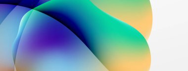 Akışkan renk soyut arkaplanı. Sıvı eğimleri, dalga desenleri. Duvar kağıdı, afiş, arkaplan veya iniş için moda tekno iş şablonu