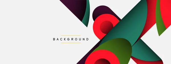 Abstract Background Minimal Geometric Circles Style Shapes Deep Shadow Effects — Stock Vector