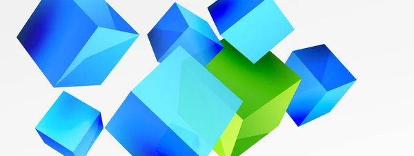 Cubes Vector Abstract Background Composition Square Shaped Basic Geometric Elements — 图库矢量图片