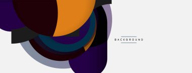 Yaratıcı geometrik duvar kağıdı. Asgari soyut arkaplan. Duvar kağıdı arkaplanı veya iniş sayfası için daire bileşimi vektör çizimi