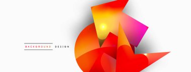 Dinamik bileşim, parlak geometrik şekiller soyut arkaplan. Duvar kağıdı, afiş, arkaplan veya iniş için moda tekno iş şablonu