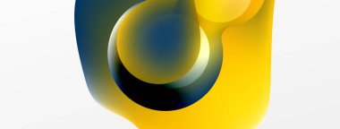 Fluid abstract background, round shapes and circle flowing design for wallpaper, banner, background or landing