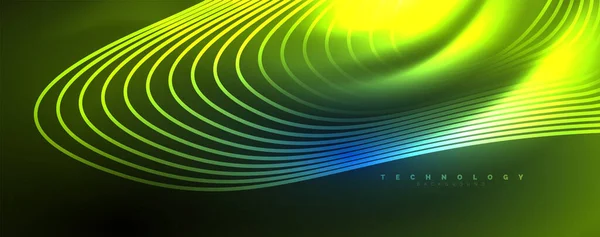 Linie Neonowe Techno Dynamiczny Ruch Elektryczny Koncepcja Prędkości Szablony Tapety — Wektor stockowy