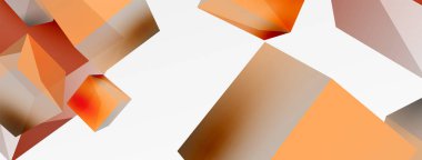 3d vektör soyut arkaplan. Uçan küp kompozisyonu. Duvar kağıdı, afiş, arkaplan veya iniş için moda tekno iş şablonu