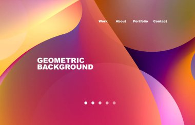 Landing page abstract liquid background. Flowing shapes, round design and circle. Web page for website or mobile app wallpaper