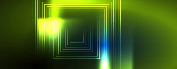 霓虹灯的发光线条和角度 神奇的能量空间光的概念 传单的矢量图解 — 图库矢量图片