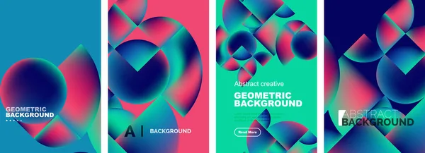 向量集的抽象几何海报设计 招贴画 小册子 — 图库矢量图片