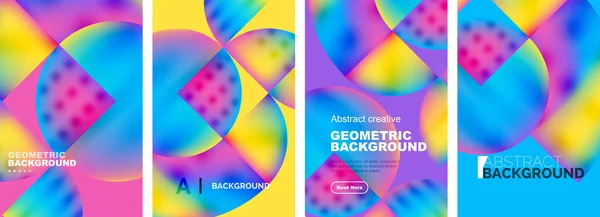 Vektor Set Abstrakter Geometrischer Plakatentwürfe Sammlung Von Hintergründen Covern Vorlagen — Stockvektor