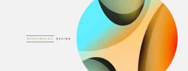 Yaratıcı geometrik duvar kağıdı. Asgari soyut arkaplan. Duvar kağıdı arkaplanı veya iniş sayfası için daire ve dalga kompozisyon vektör çizimi