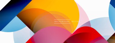 Yuvarlak üçgen çizgileri ve daireleri şekillendirir. Duvar kağıdı afişi arkaplanı veya iniş sayfası için Geometrik vektör çizimi