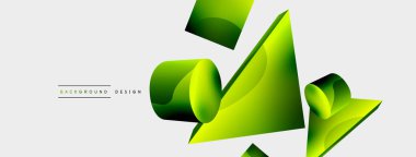 3d vektör minimalist geometrik soyut arkaplan. Üçgen, silindir, piramit temel şekil bileşimi. Duvar kağıdı, afiş, arkaplan veya iniş için moda tekno iş şablonu