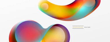 Fluid abstract background, round shapes and circle flowing design for wallpaper, banner, background or landing