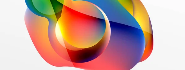 Fluid Abstract Background Liquid Color Gradients Composition Shapes Circle Flowing — Stok Vektör