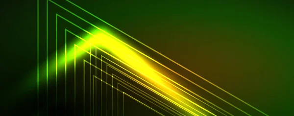 Neon Zářící Techno Linie Tech Futuristické Abstraktní Pozadí Šablony Vektorová — Stockový vektor