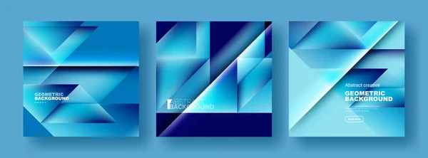Sada Abstraktních Pozadí Překrývající Trojúhelníky Fluidní Gradienty Designu Kolekce Obalů — Stockový vektor