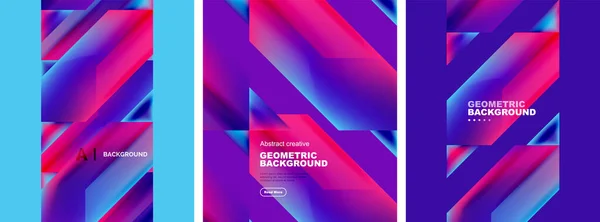 Eine Reihe Abstrakter Hintergründe Überlappende Geometrische Elemente Komposition Vektor Illustration — Stockvektor