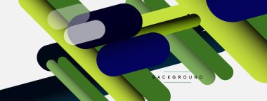 Yuvarlak şekiller ve çizgiler üst üste biniyor. Duvar kağıdı afişi veya iniş sayfası için vektör illüstrasyonu