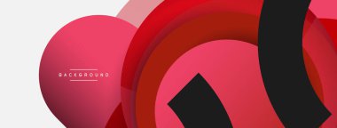 Çember ve yuvarlak şekiller soyut arkaplan. Duvar kağıdı afişi veya iniş sayfası için vektör illüstrasyonu