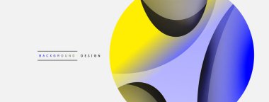 Yaratıcı geometrik duvar kağıdı. Asgari soyut arkaplan. Duvar kağıdı arkaplanı veya iniş sayfası için daire ve dalga kompozisyon vektör çizimi