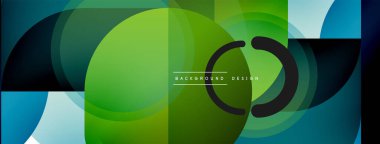 Yuvarlak üçgen çizgileri ve daireleri şekillendirir. Duvar kağıdı afişi arkaplanı veya iniş sayfası için Geometrik vektör çizimi