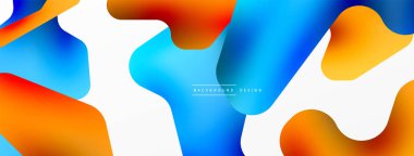 Colorful bright abstract shapes composition. Digital web futuristic template for wallpaper, banner, background, card, book Illustration, landing page