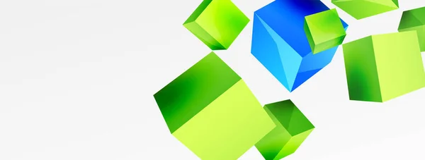 Cubes Vector Abstract Background Composition Square Shaped Basic Geometric Elements — Vetor de Stock