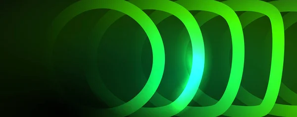Neon Glänzende Kreise Abstrakten Hintergrund Technologie Energie Raum Licht Konzept — Stockvektor