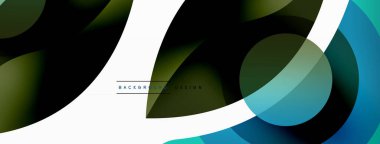 Yaratıcı geometrik duvar kağıdı. Asgari soyut arkaplan. Duvar kağıdı arkaplanı veya iniş sayfası için daire dalga ve yuvarlak şekiller kompozisyon vektör çizimi