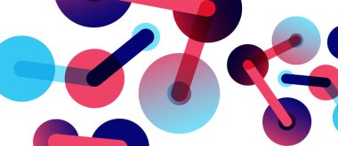 Soyut arkaplan. Yuvarlak noktalar çizgilerle birleşti. Duvar kağıdı, afiş, arkaplan veya iniş için moda tekno iş şablonu