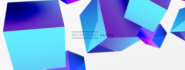 3d cubes vector abstract background. Composition of 3d square shaped basic geometric elements. Trendy techno business template for wallpaper, banner, background or landing