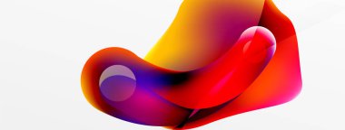 Fluid abstract background. Liquid color gradients composition. Round shapes and circle flowing design for wallpaper, banner, background or landing
