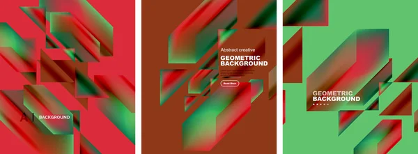 Eine Reihe Abstrakter Hintergründe Überlappende Geometrische Elemente Komposition Vektor Illustration — Stockvektor