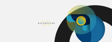 Vektör yuvarlak şekilli daireler minimum geometrik arkaplan. Duvar kağıdı afişi veya iniş sayfası için vektör illüstrasyonu