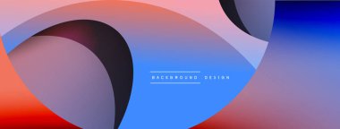 Yaratıcı geometrik duvar kağıdı. Asgari soyut arkaplan. Duvar kağıdı arkaplanı veya iniş sayfası için daire ve dalga kompozisyon vektör çizimi