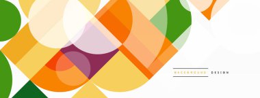 Güzel soyut bir arka plan. Çemberler, üçgen şekiller ve kareler. Duvar kağıdı, pankart, arkaplan veya iniş için en küçük geometrik şablon