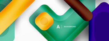 Minimum geometrik soyut arkaplan. Renkli geometrik bloklar. Çizgiler, kareler ve üçgenler duvar kağıdı bileşimi