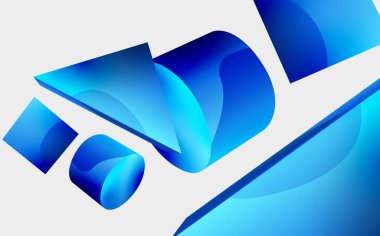 3d vector minimalist geometric abstract background. Triangle, cylinder, pyramid basic shape composition. Trendy techno business template for wallpaper, banner, background or landing
