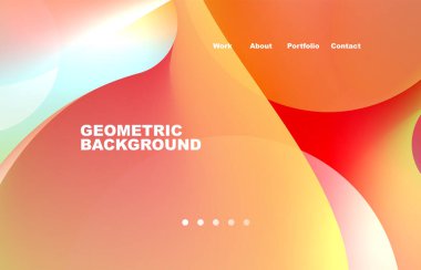 Landing page abstract liquid background. Flowing shapes, round design and circle. Web page for website or mobile app wallpaper