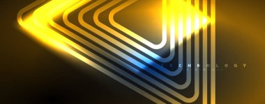 Neon parlak çizgiler ve açılar, sihirli enerji uzay ışığı konsepti. Duvar kağıdı, afiş, arkaplan, broşür, katalog, kapak, broşür