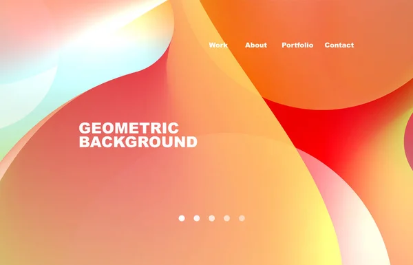 Landing Page Abstract Liquid Background Flowing Shapes Design Circle Web — Stockvektor