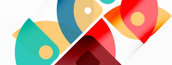 Fondo Abstracto Geométrico Mínimo Colorido Forma Triángulo Con Elementos Redondos — Archivo Imágenes Vectoriales